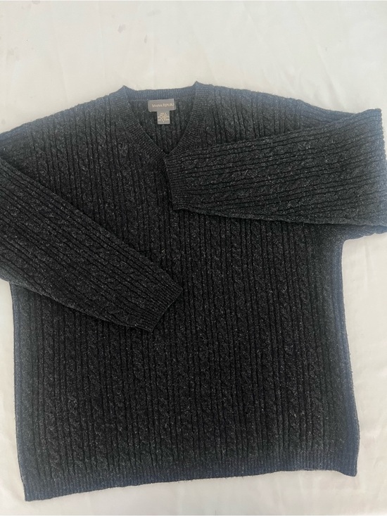 Banana Republic Other - Banana Republic Lambwool Men's Dark Gray Cable V-Neck Sweater